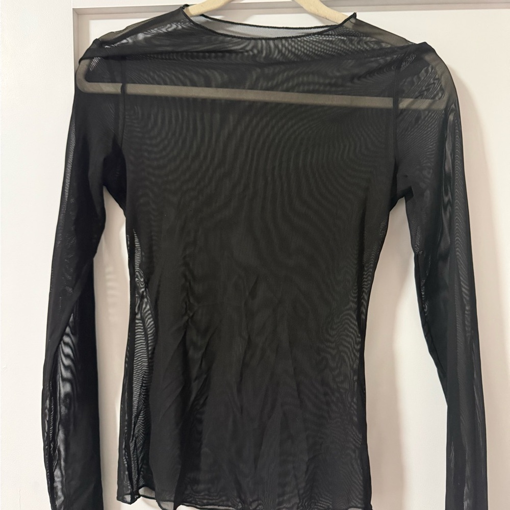 Sheer Black Long Sleeve Top